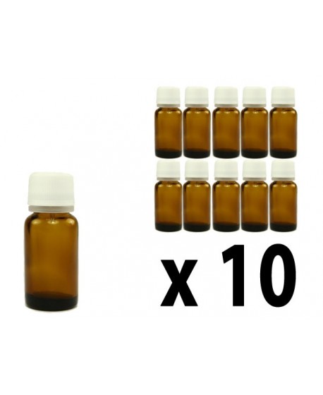 Flacone in vetro scuro 10 ml con goccimetro - 10 pz